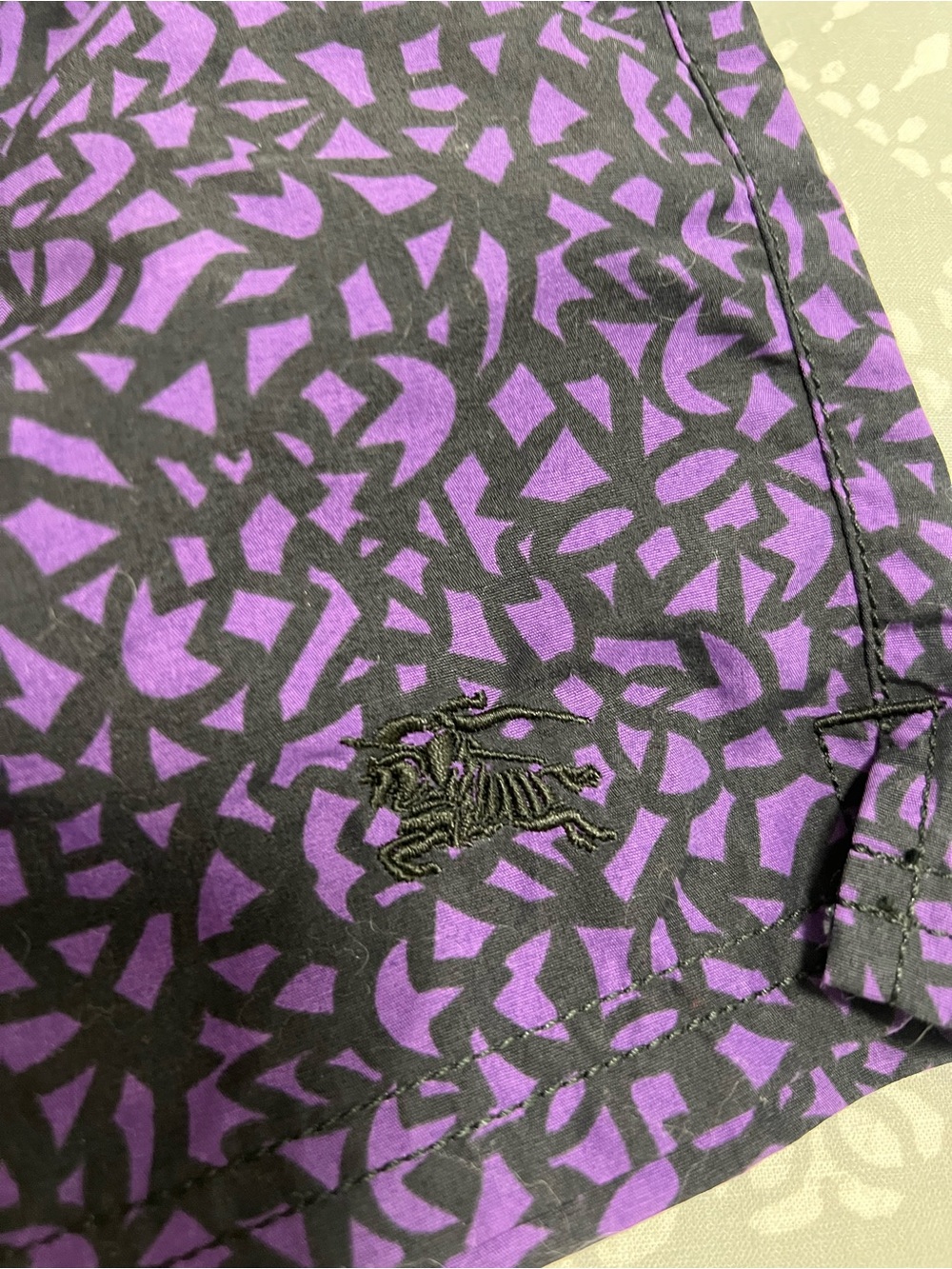 Burberry Black and Purple Mesh-Lined Athletic Shorts - Picture 2 of 5